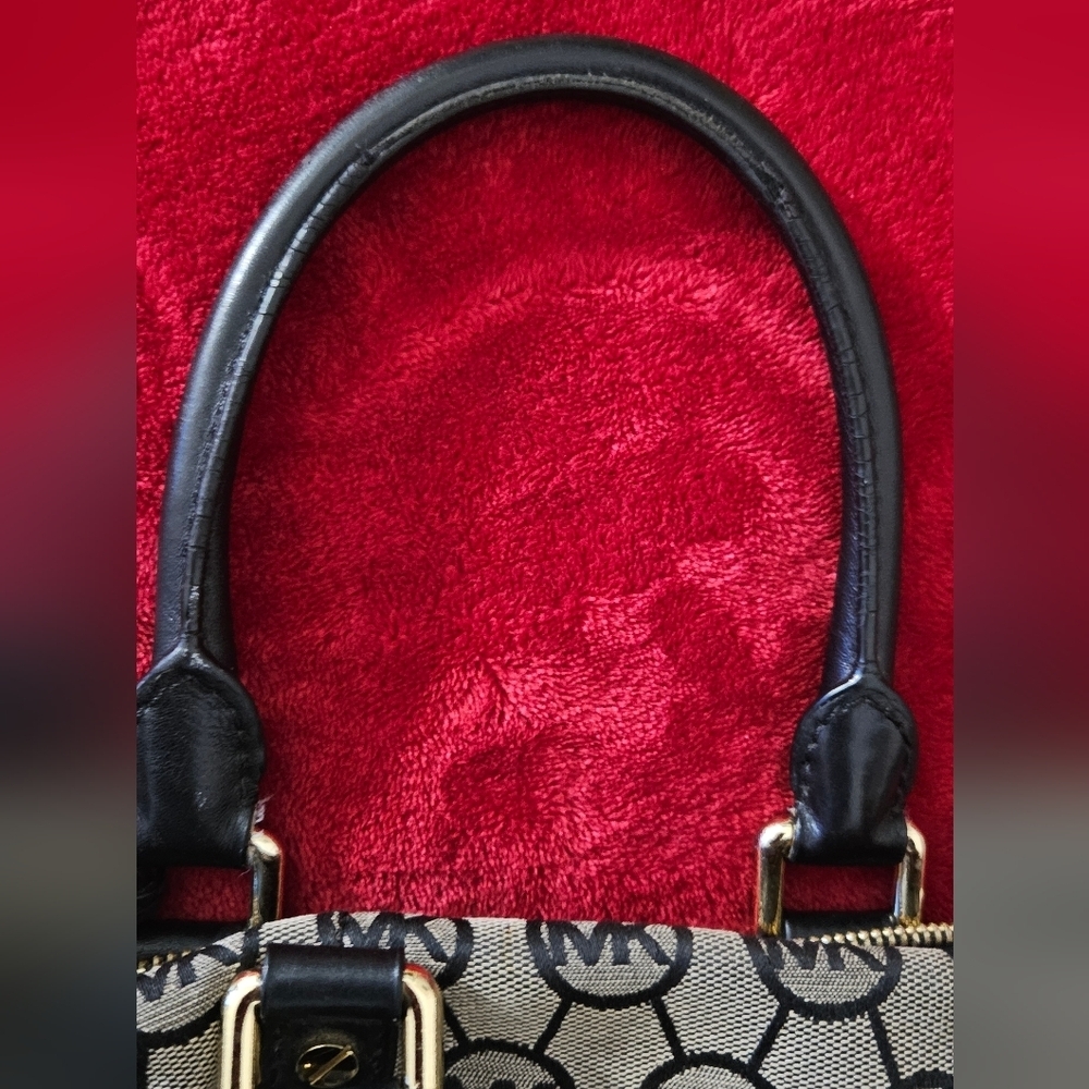 Michael Kors Bedford Satchel Black & Gray Jacquard Signature Satchel - Picture 15 of 16